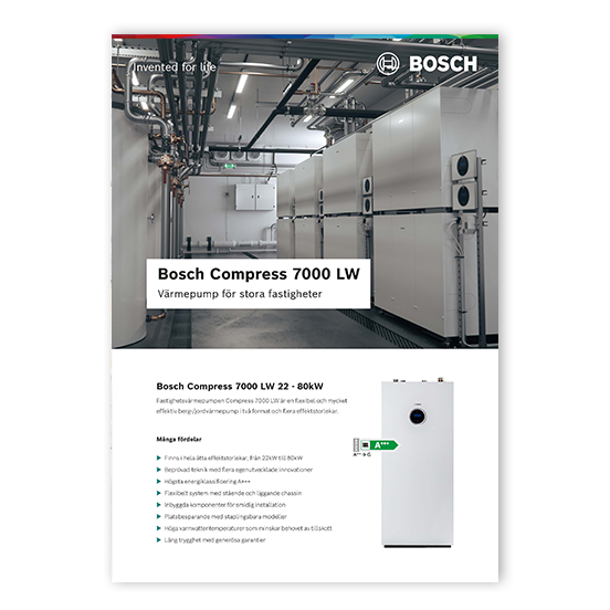 Produktblad för Bosch Compress 7000 LW